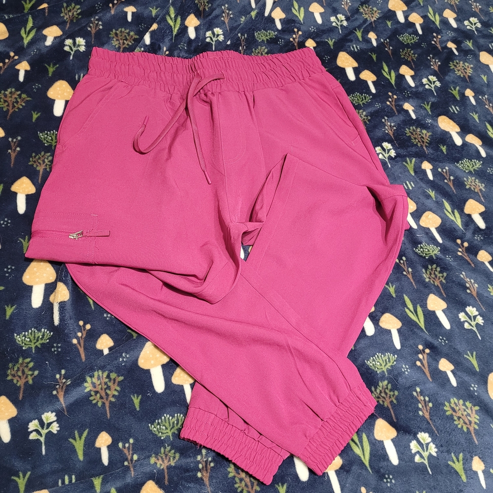 SCRUBLETICS Pink Jogger Scrub Pants Size Large